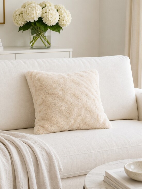 Restoration Hardware Other - Restoration Hardware Plush Faux Fur Cushion Cover - Cream 20 x 20